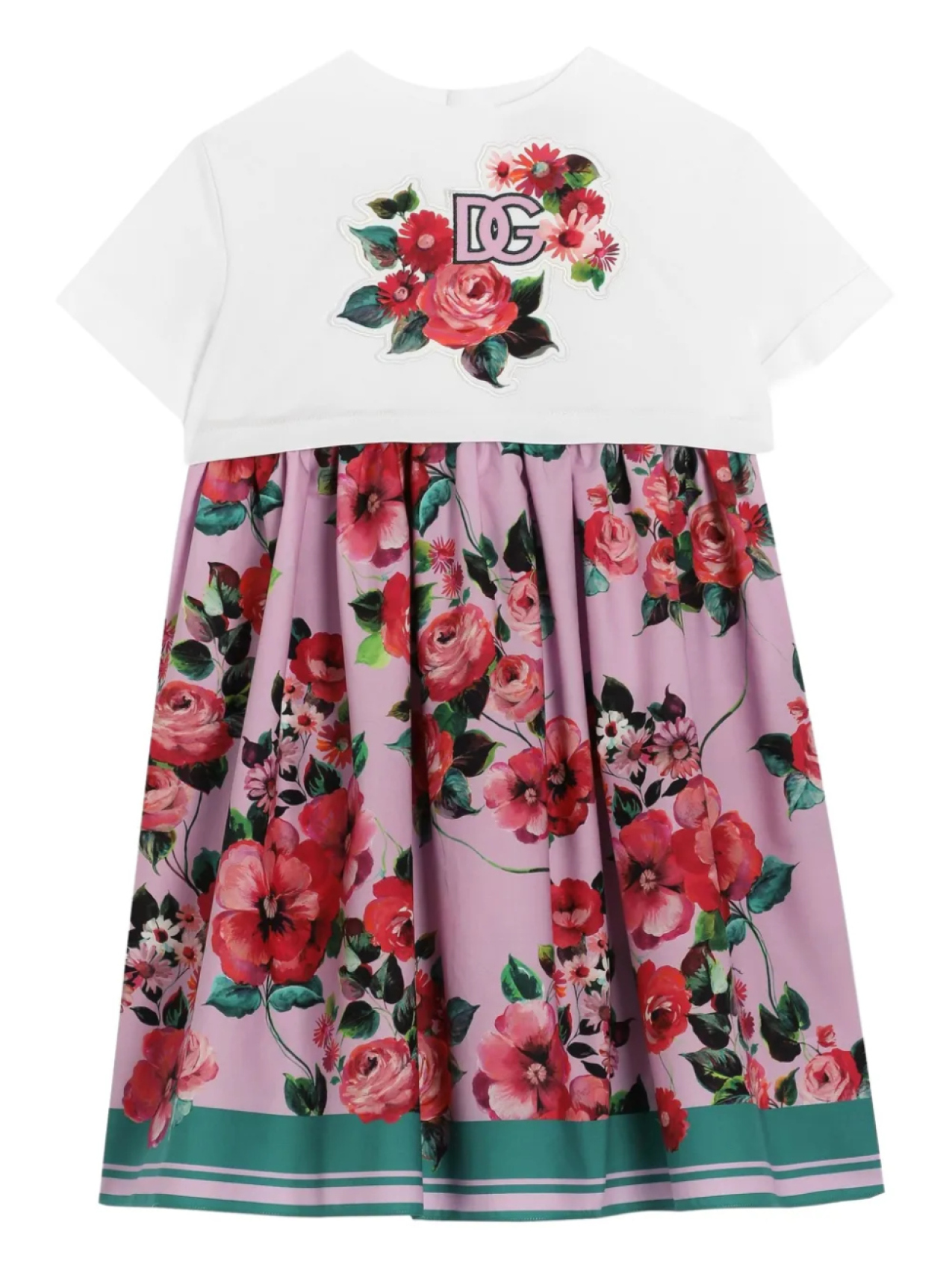 

Платье Dolce & Gabbana Kids с цветочным принтом, белый