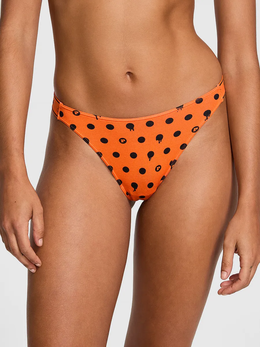 

Хлопковые трусики-стринги с логотипом Pink, цвет Half Baked Halloween Print