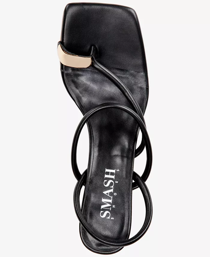 Женские босоножки Whitney Gold Toe с ремешками - доступны расширенные размеры SMASH Shoes, черный — фото 4