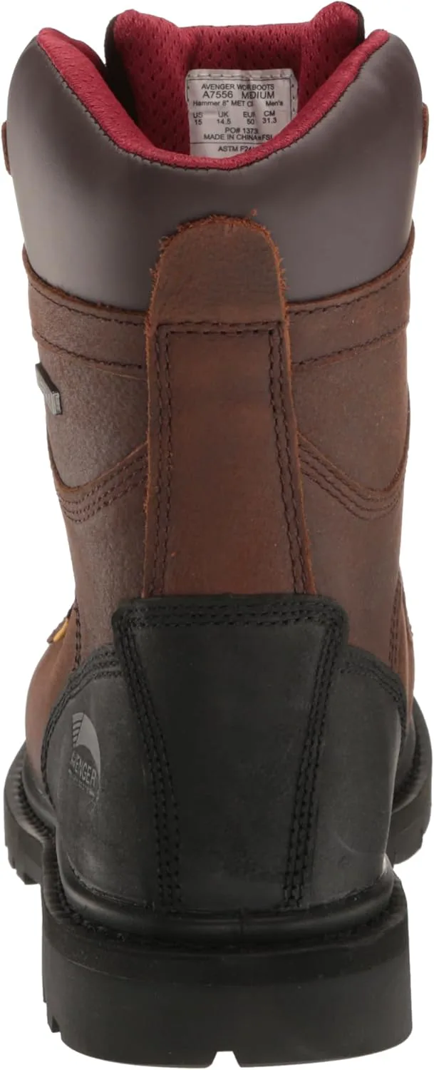 

Мужские рабочие ботинки Avenger с углеродным носком A7556 Hammer, защита от удара 8 Avenger Work Boots, коричневый