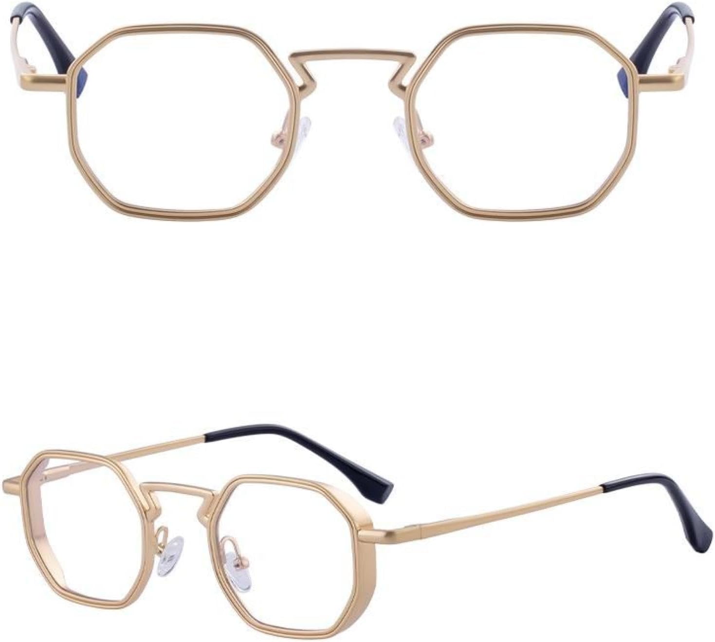 

Винтажные панк-солнцезащитные очки Polygon для мужчин и женщин, роскошная модная металлическая оправа, защита от УФ-излучения UV400, стиль стимпанк для вождения TVTBBVV, C7goldwhite