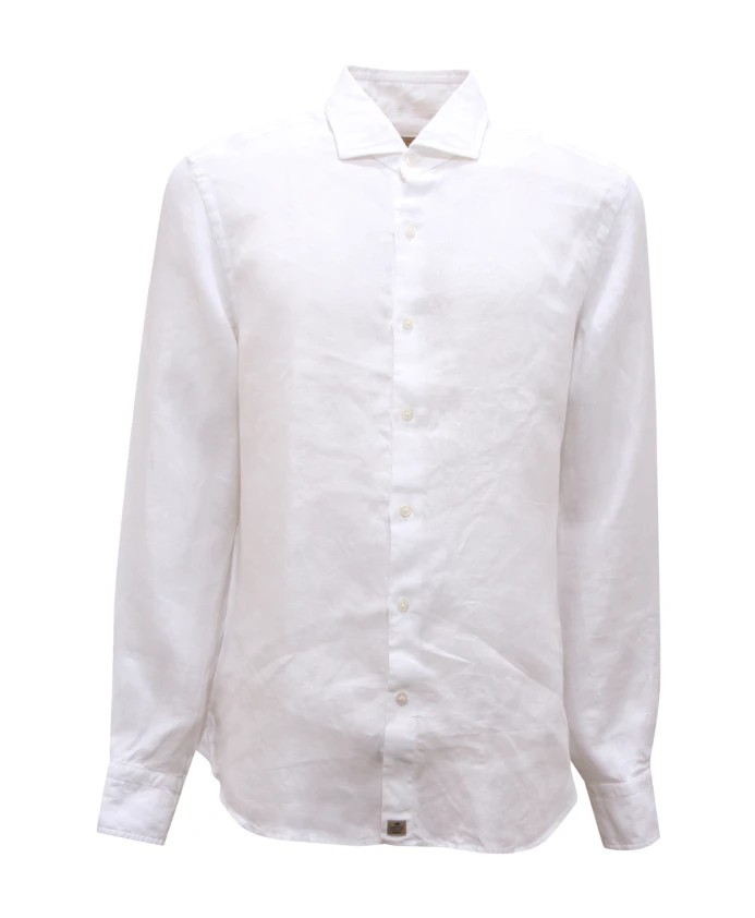 

Рубашка из серебристого льна, модель L9 T5104 Sonrisa, белый