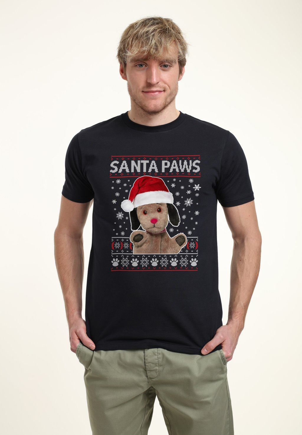 

Футболка с принтом SOOTY CHRISTMAS SWEEP SANTA PAWS Henry Tiger, темно-синий