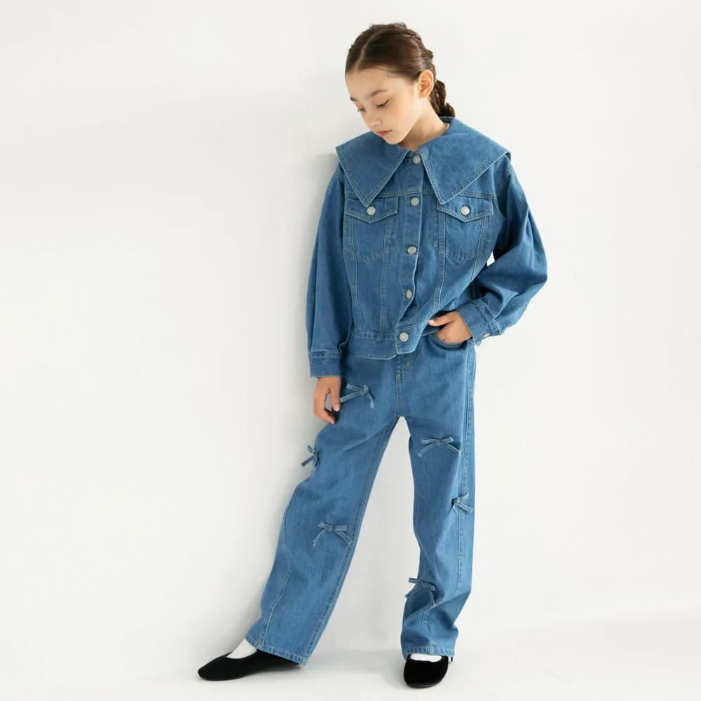 Джинсовая куртка с большим воротником Branshes, blue — фото 4