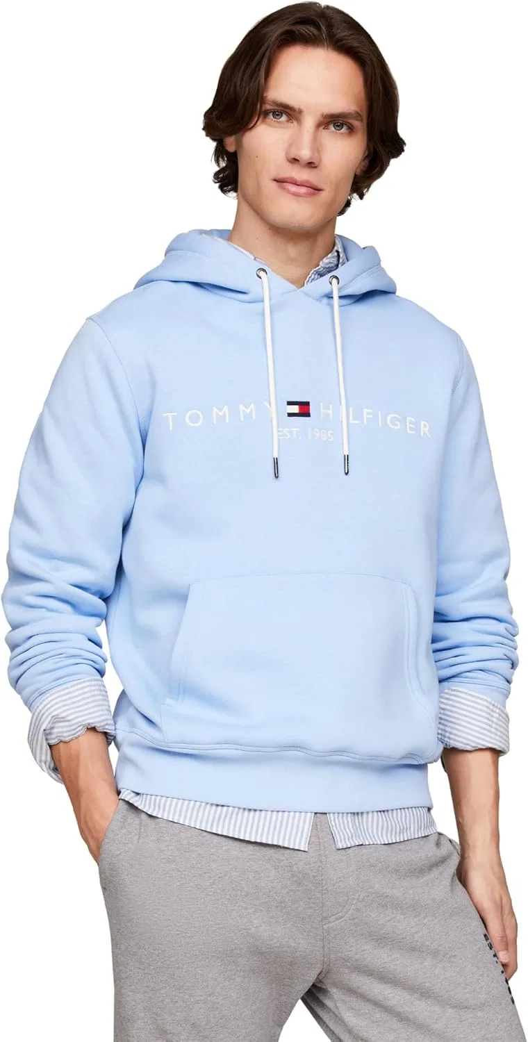 Худи на молнии с вышитым логотипом, Tommy Hilfiger, Vessel Blue