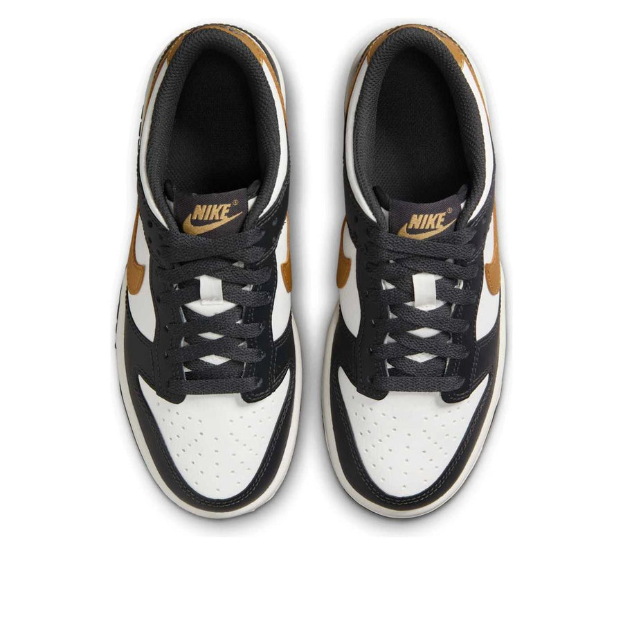 Кроссовки (GS) Nike Dunk Low 'Summit White Metallic Gold', черный — фото 4