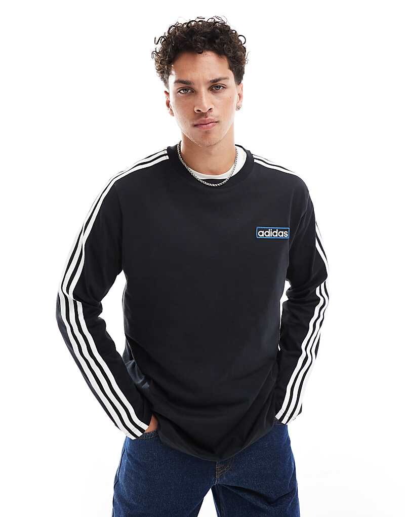 

adidas Originals – Adibreak – Черная футболка с длинным рукавом