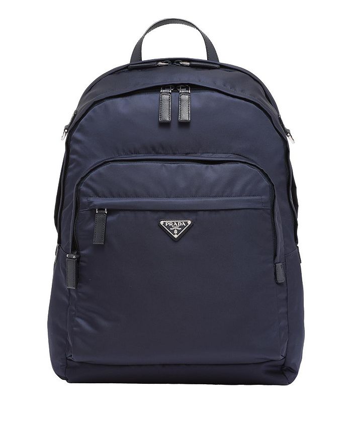 

Рюкзак из переработанного нейлона и кожи Saffiano Prada, синий