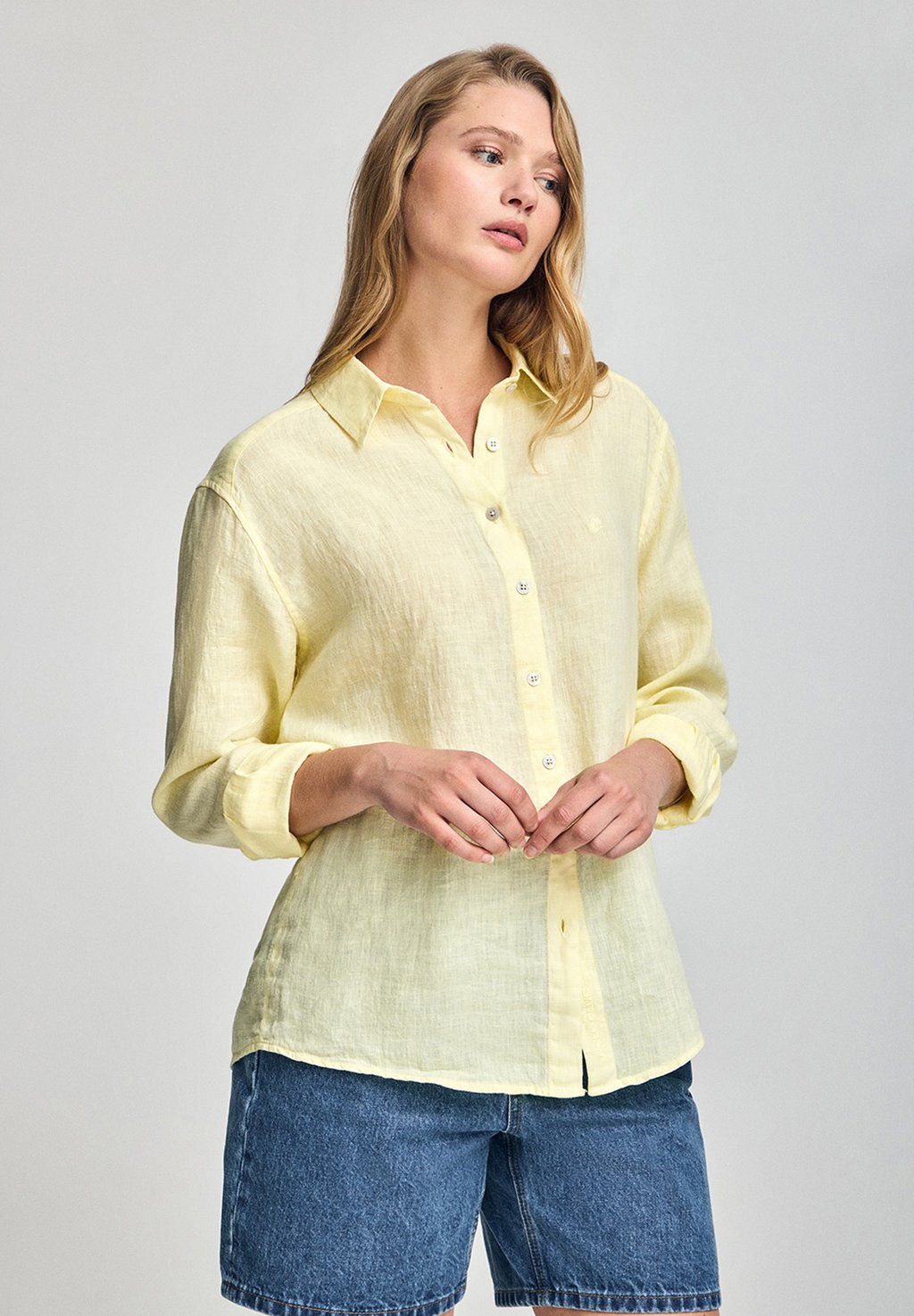 

Блузка на пуговицах LONG SLEEVE LOOSE FIT - MONOGRAM Polo Club, желтый