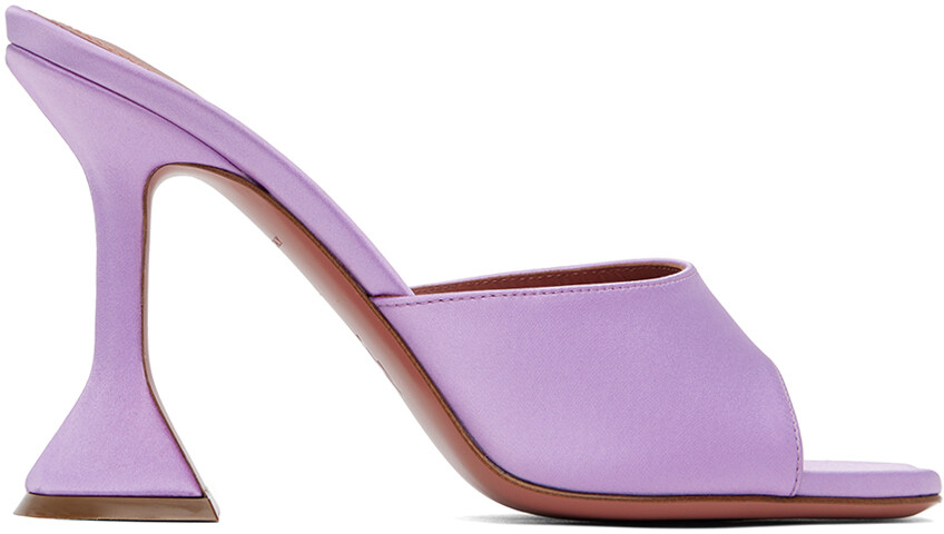 Фиолетовые босоножки на каблуке Lupita Slipper Amina Muaddi