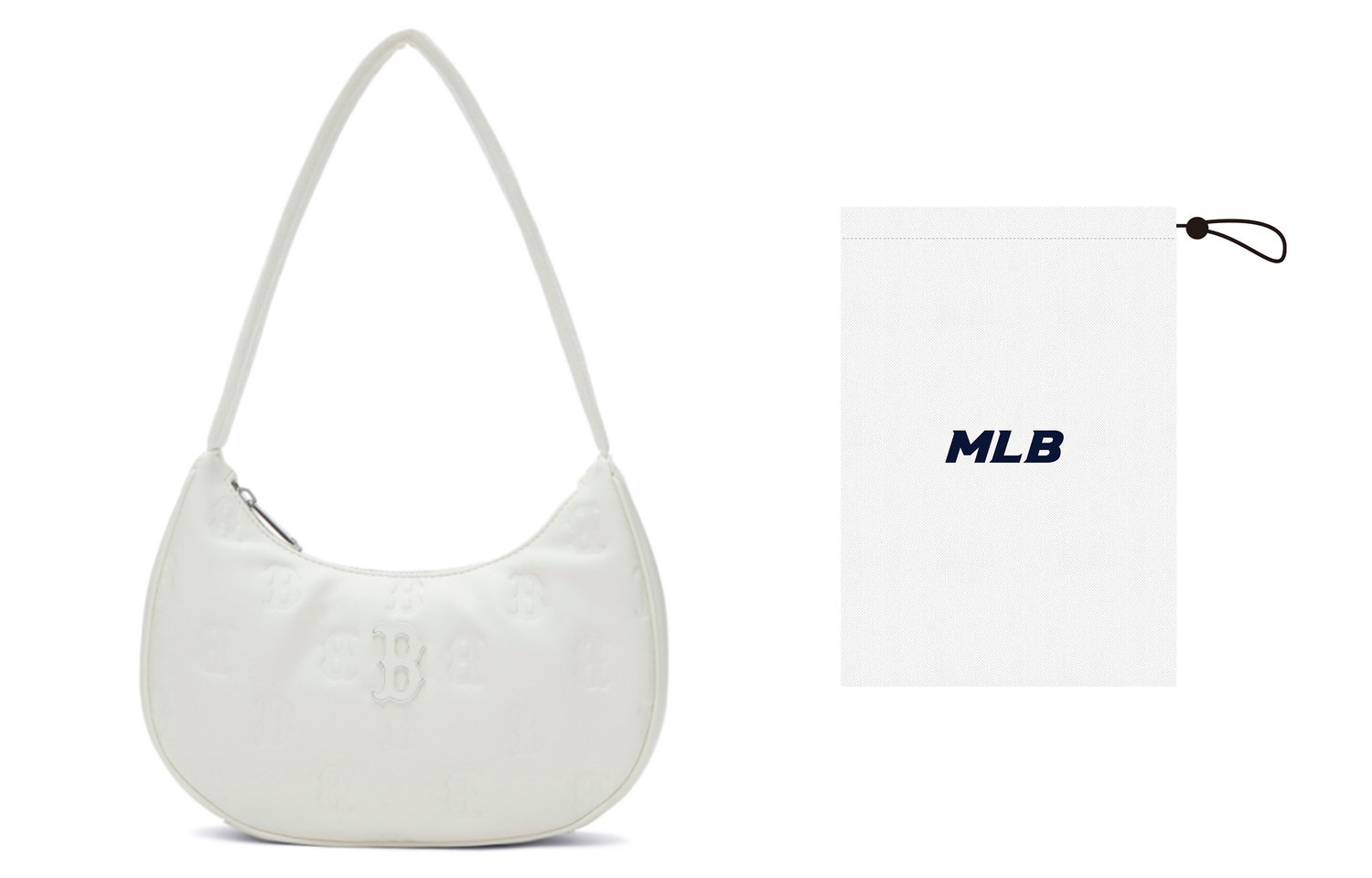 

MLB Искусственная кожаная сумка через плечо унисекс темно-кремовая, Bag+Dust Bag