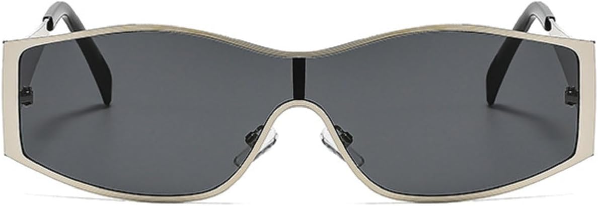 

Винтажные солнцезащитные очки Polygon Cat Eye для женщин, модные дизайнерские очки с защитой от УФ-излучения UV400, мужские солнцезащитные очки в стиле панк 98127 Melrose, Silver Black