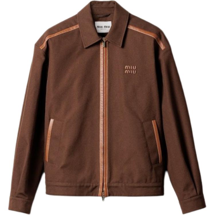 

MIU MIU Длинный застегивающийся на молнию жакет, Brown