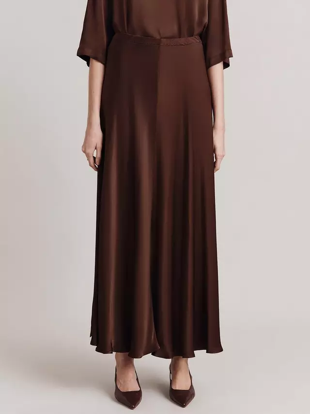 

Юбка Ghost Colette Satin Maxi, цвет dark brown