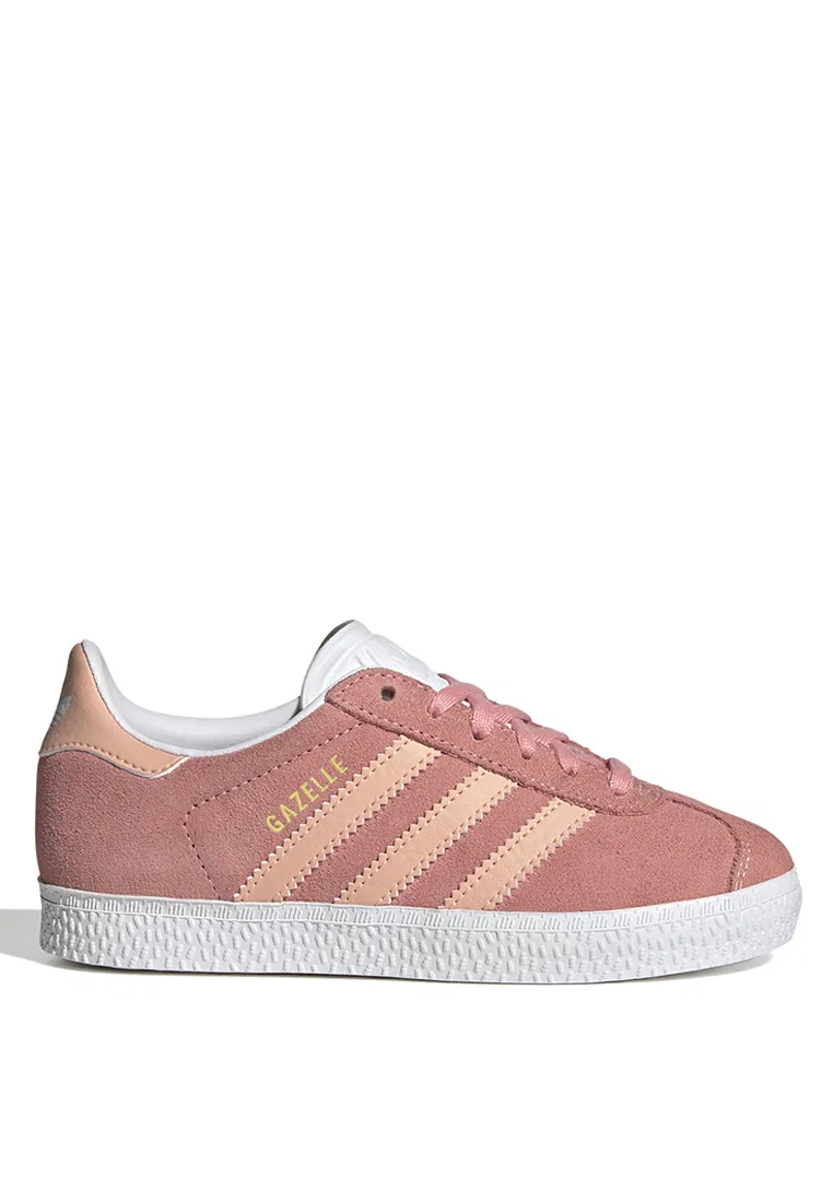 Кроссовки детские Gazelle, Adidas, белый/розовый/розовый