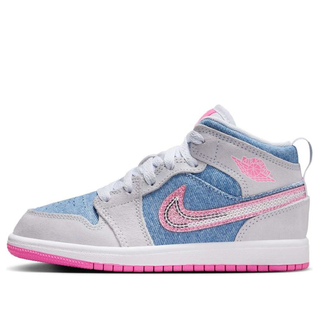 

Кроссовки (PS) Air Jordan 1 Mid SE 'Denim Sequin'