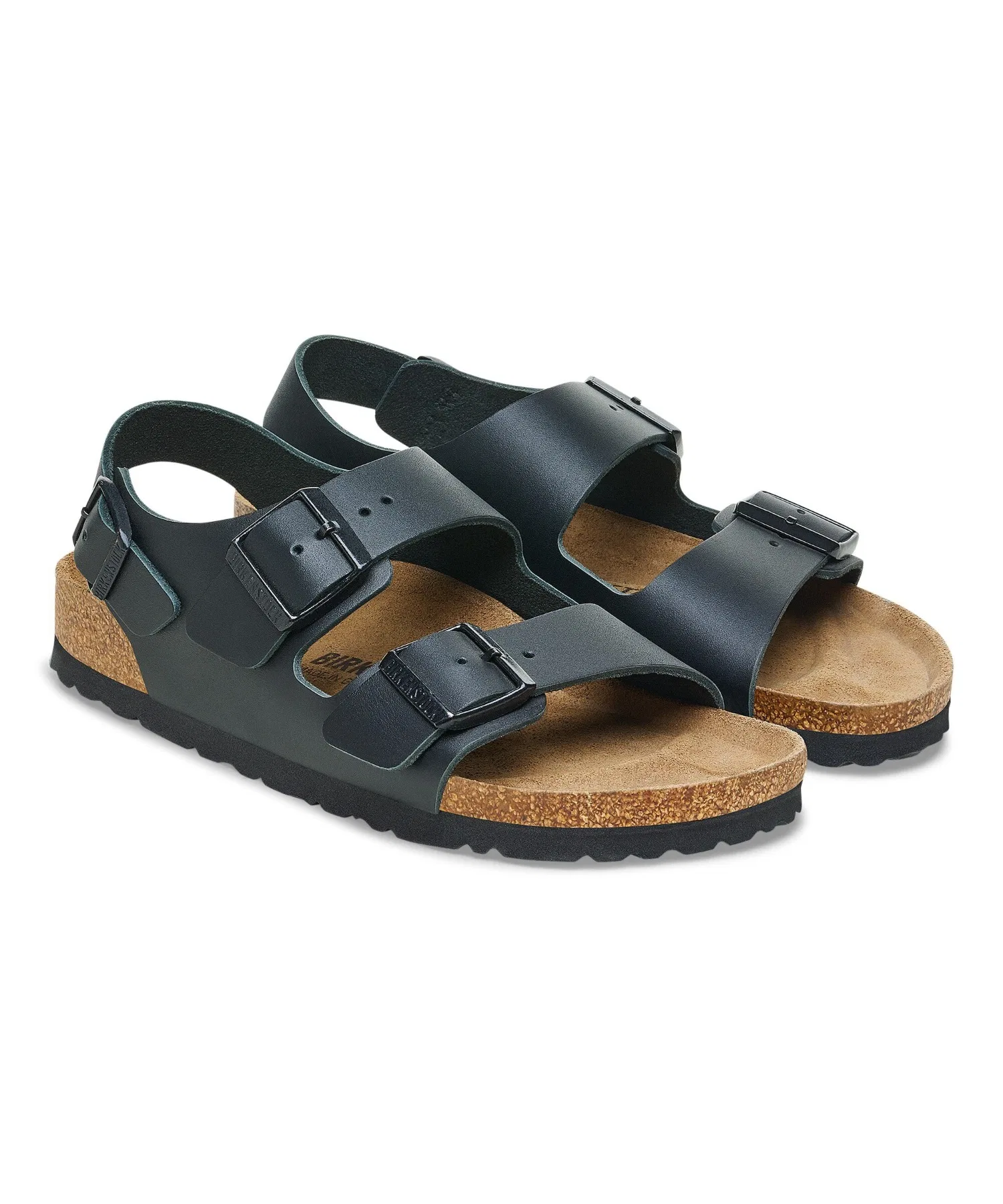 Унисекс сандалии Birkenstock Milano из натуральной кожи чёрные — фото 4