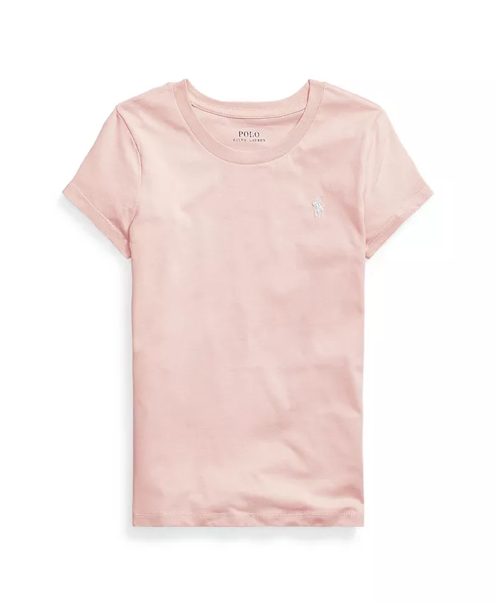 

Футболка с коротким рукавом из хлопкового джерси для девочек постарше Polo Ralph Lauren, розовый