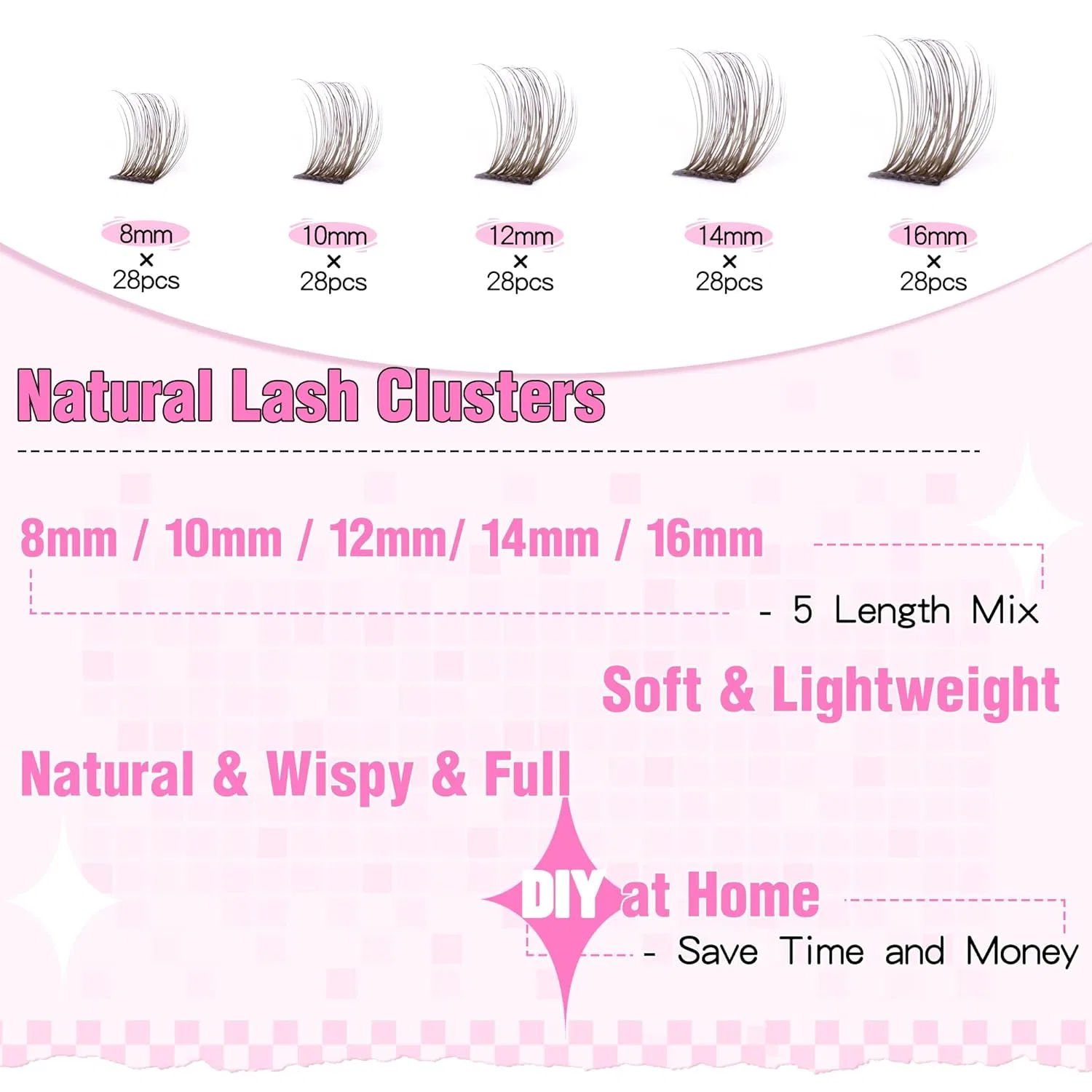 Набор коричневых пучковых ресниц «Wispy Individual Lashes Cluster D Curl» от Ruairie, 8-16 мм, 196 шт. Ruairie — фото 2