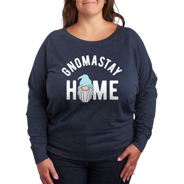 

Футболка большого размера Gnomastay Home из французского трикотажа с длинными рукавами Licensed Character, индиго