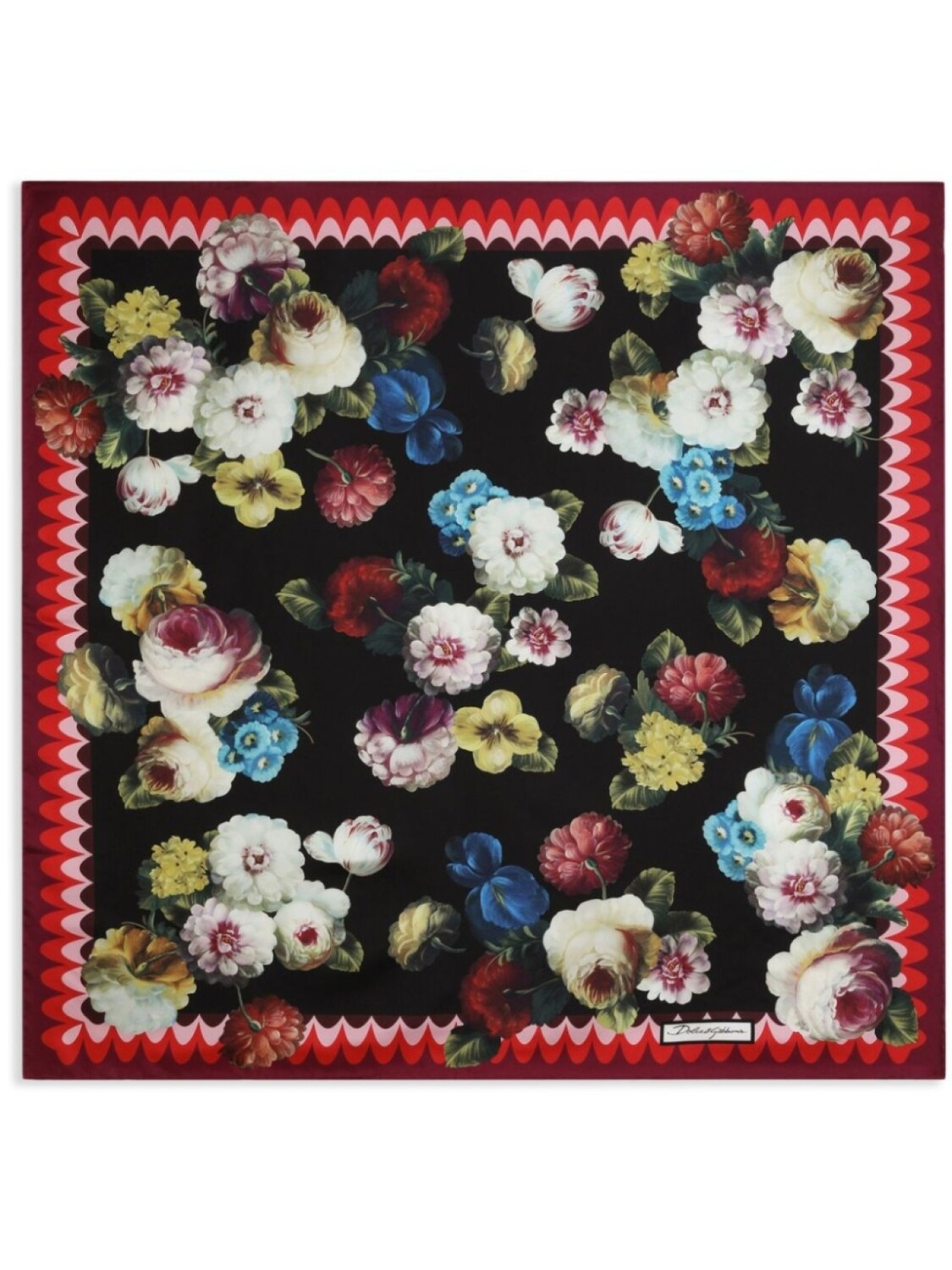 

Dolce & Gabbana шелковый платок с цветочным принтом, черный