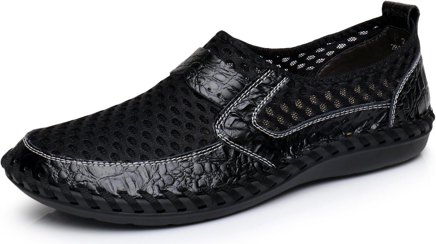 

Мужские сетчатые дышащие лоферы для прогулок, легкие уличные слипоны, повседневные сетчатые туфли с шитьем, туристические туфли с сотами TASOGEN, черный