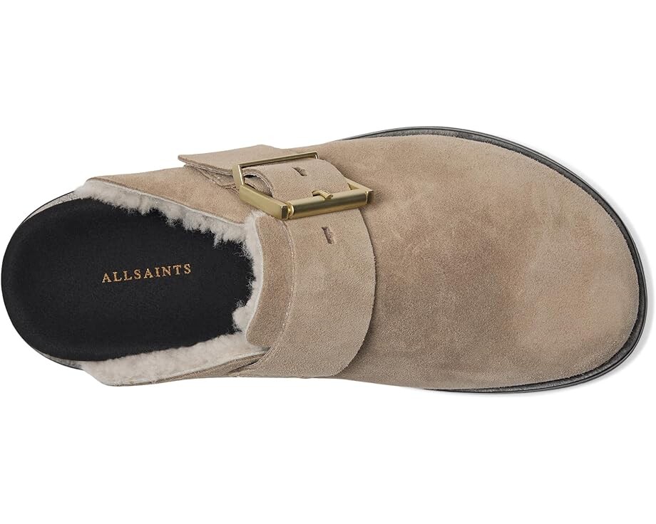 Сабо AllSaints Eris Suede Mule, цвет Taupe Grey — фото 2
