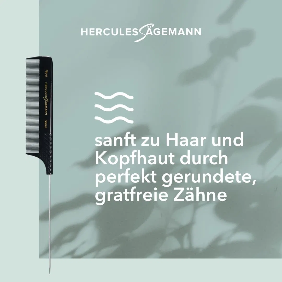 Расческа Hercules Sägemann NYH с металлическим хвостиком 180R9 500R9 Hercules Sägemann, Black — фото 3