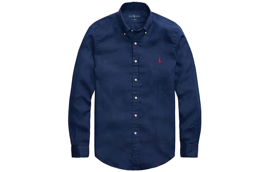 Рубашка с вышитым логотипом на пуговицах Polo Ralph Lauren, розовый — фото 4