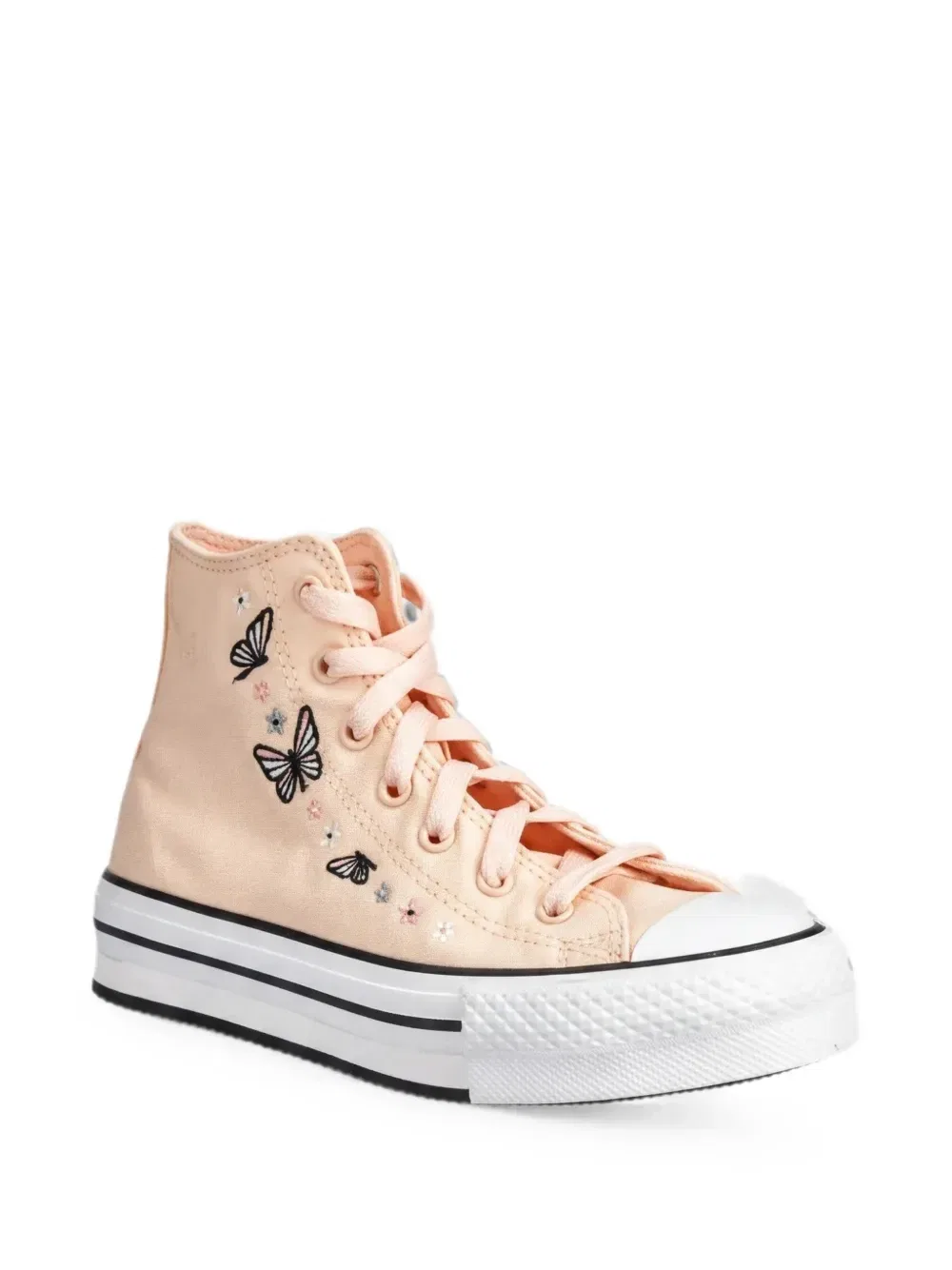 Высокие кеды с вышивкой Converse Kids, бежевый
