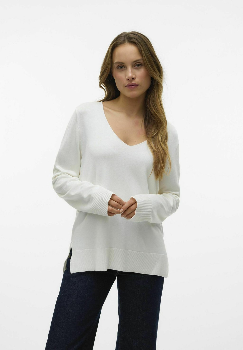 

Джемпер VMSILJE LS V-NECK NOOS Vero Moda, кремовый