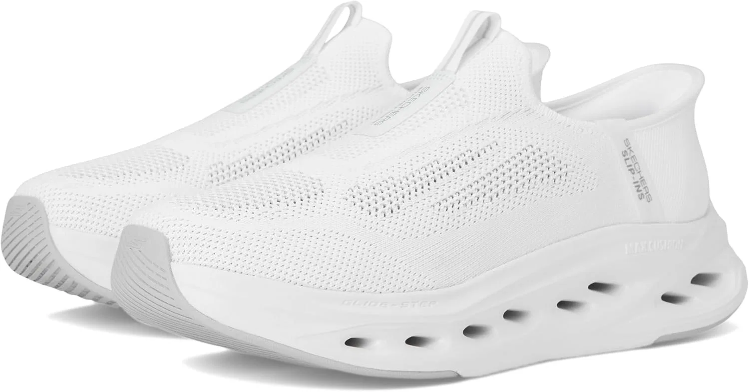 Мужские кроссовки Skechers Max Cushioning Glide Step Euclid Hands Free без шнурков, White Opulent Garden