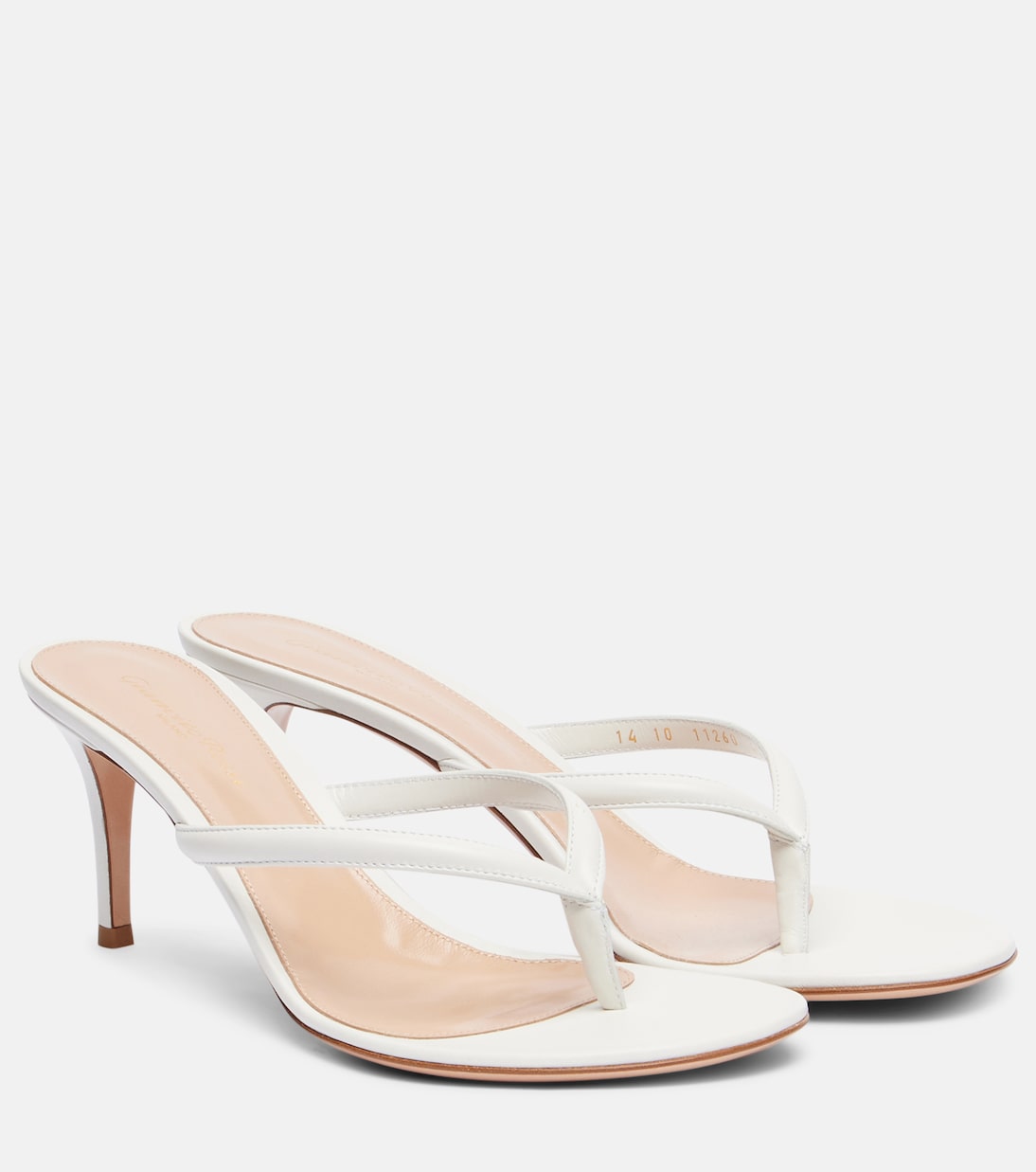 Кожаные сандалии-танга Calypso 70 Gianvito Rossi, белый