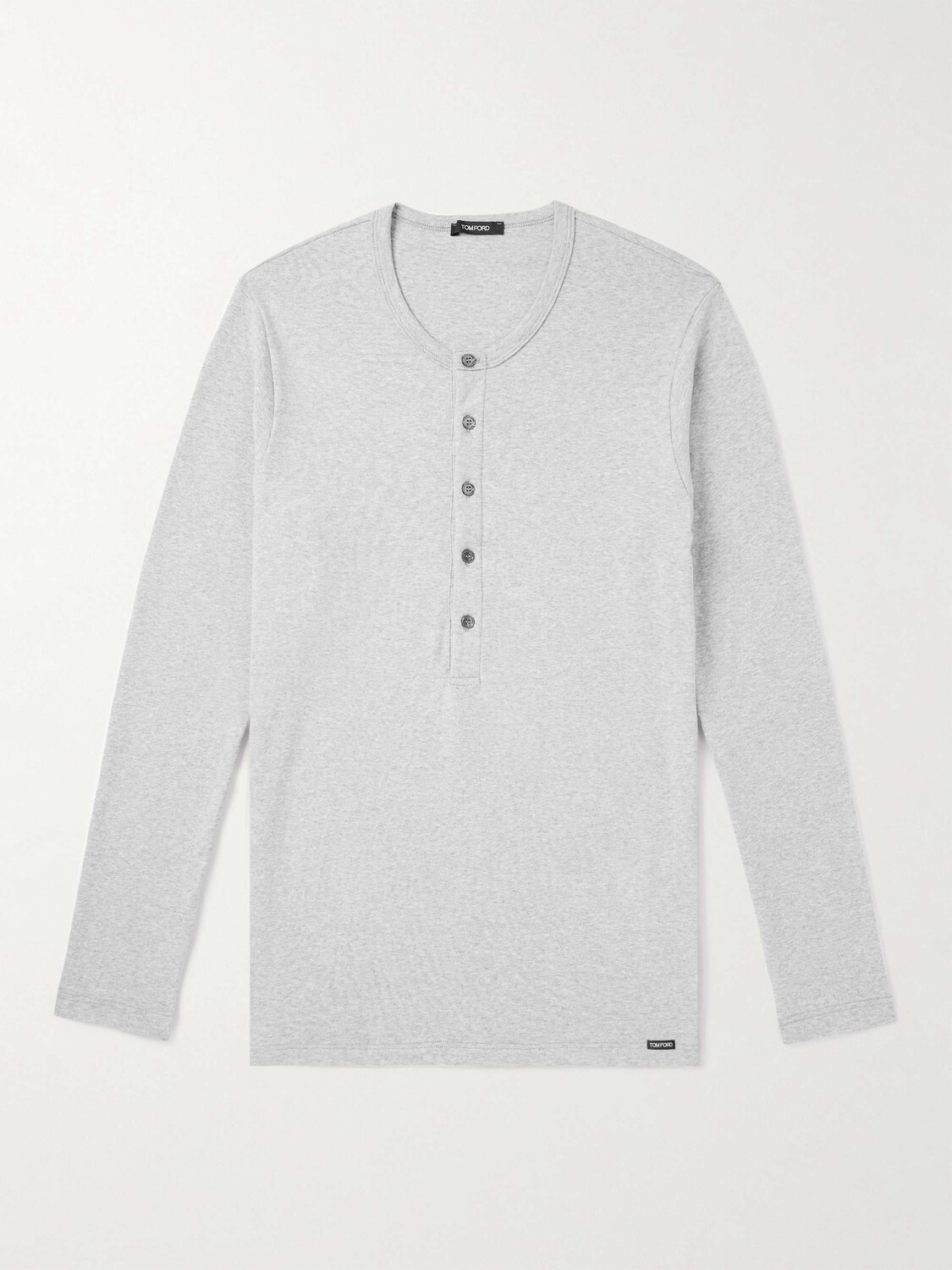 

Пижамная футболка Henley из эластичного хлопкового джерси TOM FORD, серый