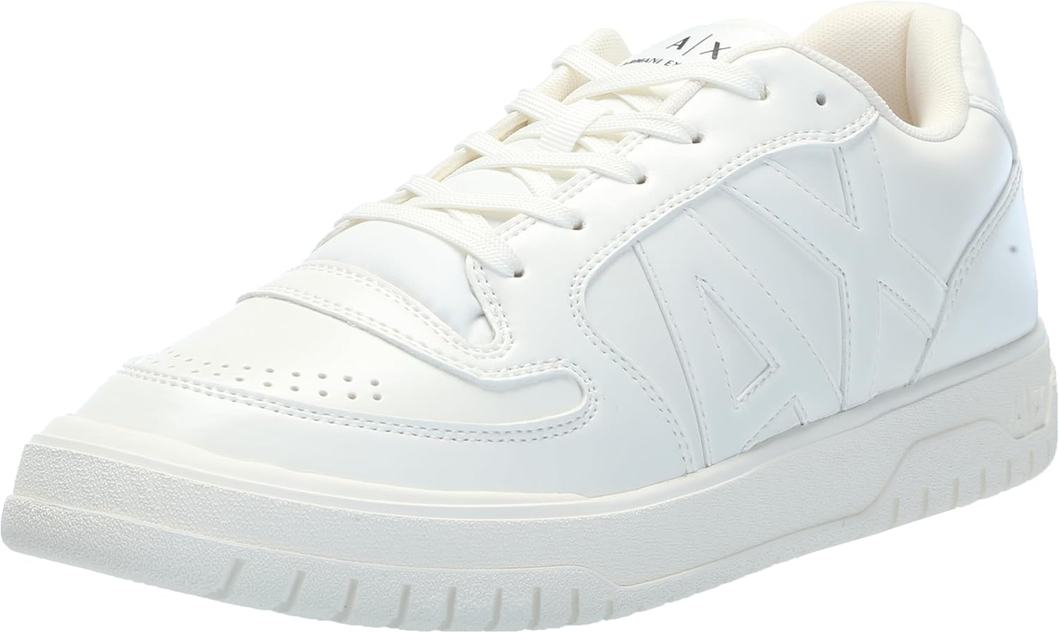 

Мужские кожаные кеды Armani Exchange с низким верхом и шнуровкой, слоновая кость