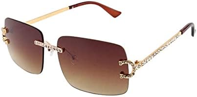 

Солнцезащитные очки с алмазной огранкой для женщин, без оправы, с кристальными блестками, женские солнцезащитные очки с градиентным переходом цвета для мужчин MTZJH, A02