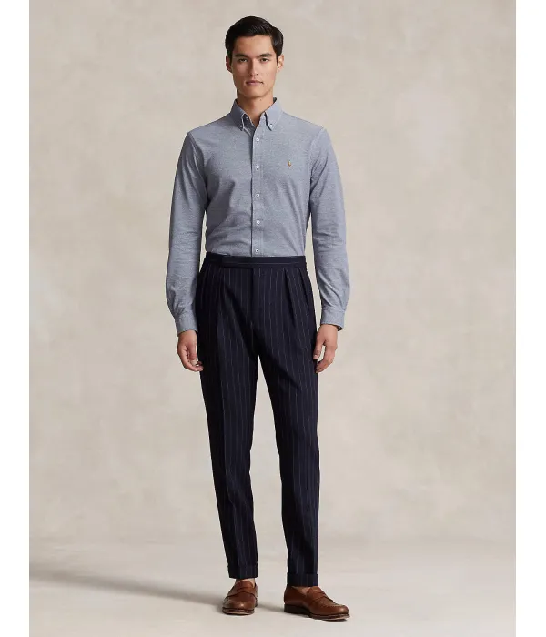 Оксфордская трикотажная рубашка Regular fit Polo Ralph Lauren, синий — фото 3