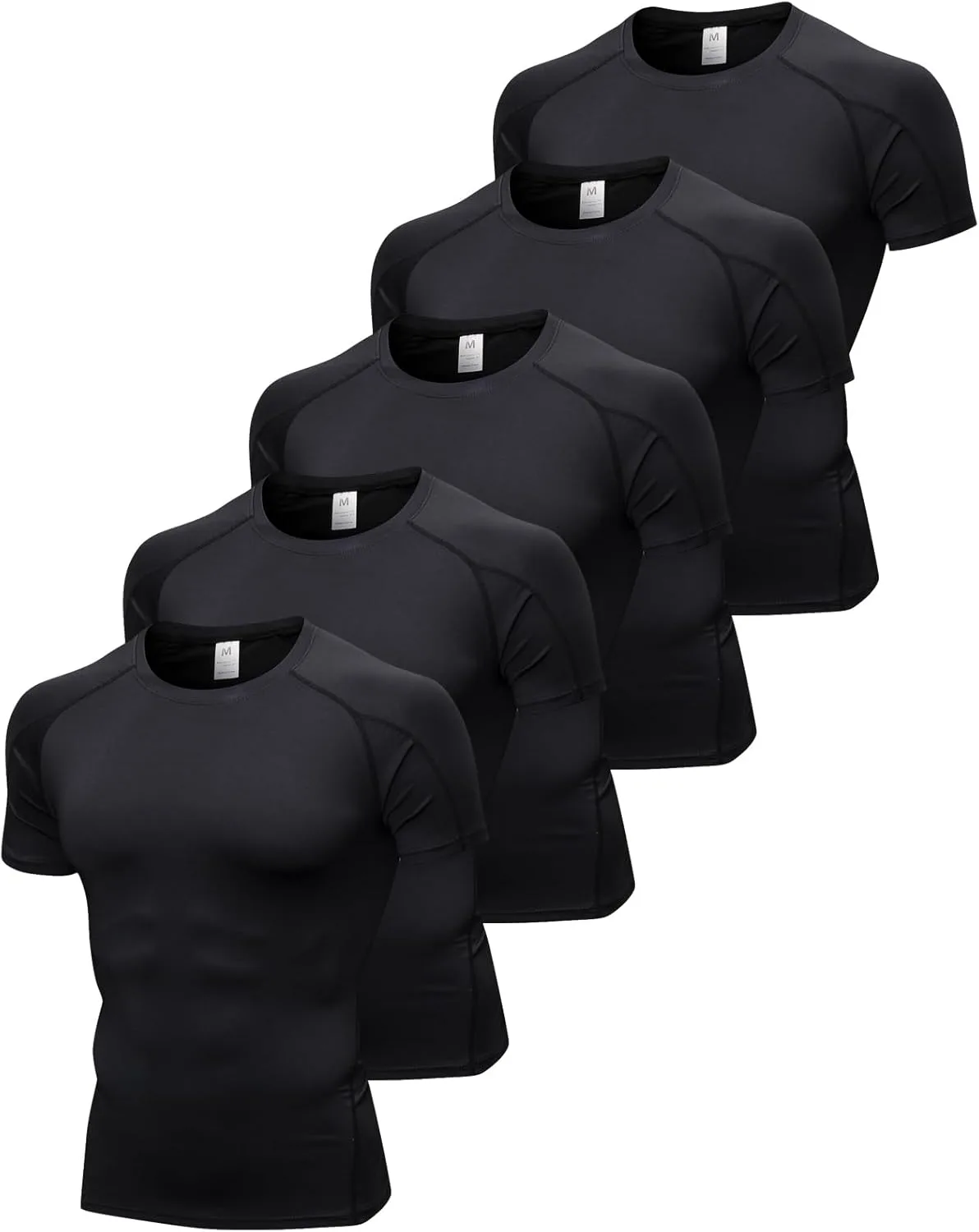 

5 мужских компрессионных футболок с коротким рукавом, камуфляж, cool dry Sanke