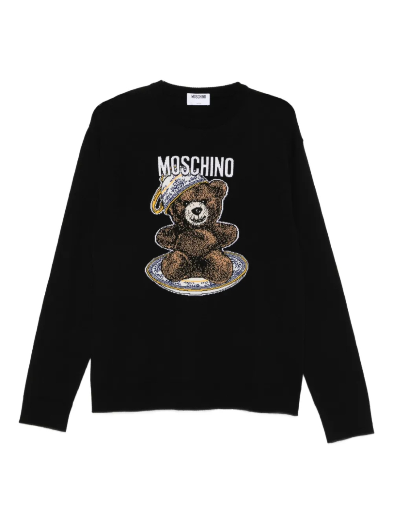 

Шерстяной джемпер Moschino teddy-intarsia, черный