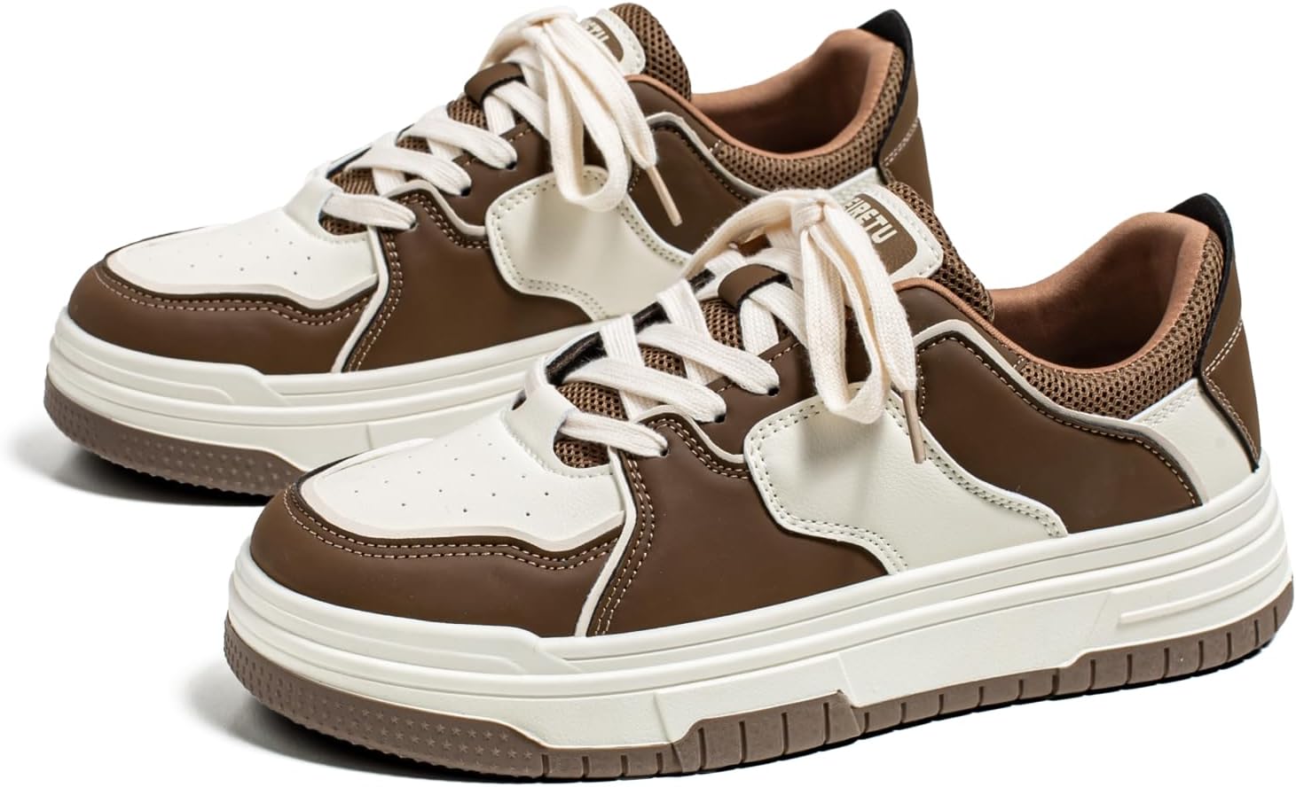 

Khwfjas Мужские повседневные кроссовки для скейтборда, удобная и модная обувь для ежедневной носки и катания на скейтборде, коричневый