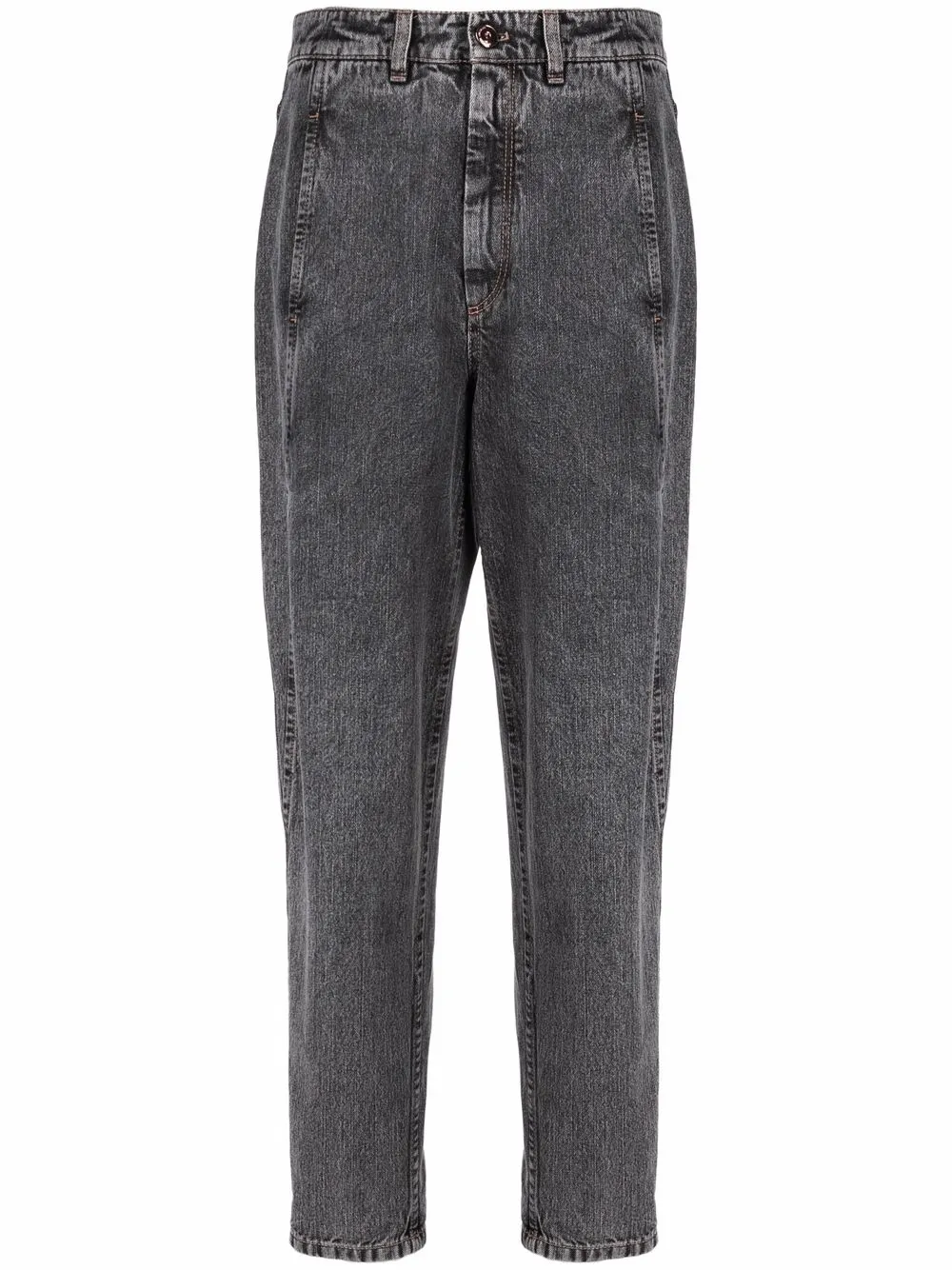 

Прямые джинсы с завышенной талией Brunello Cucinelli, черный