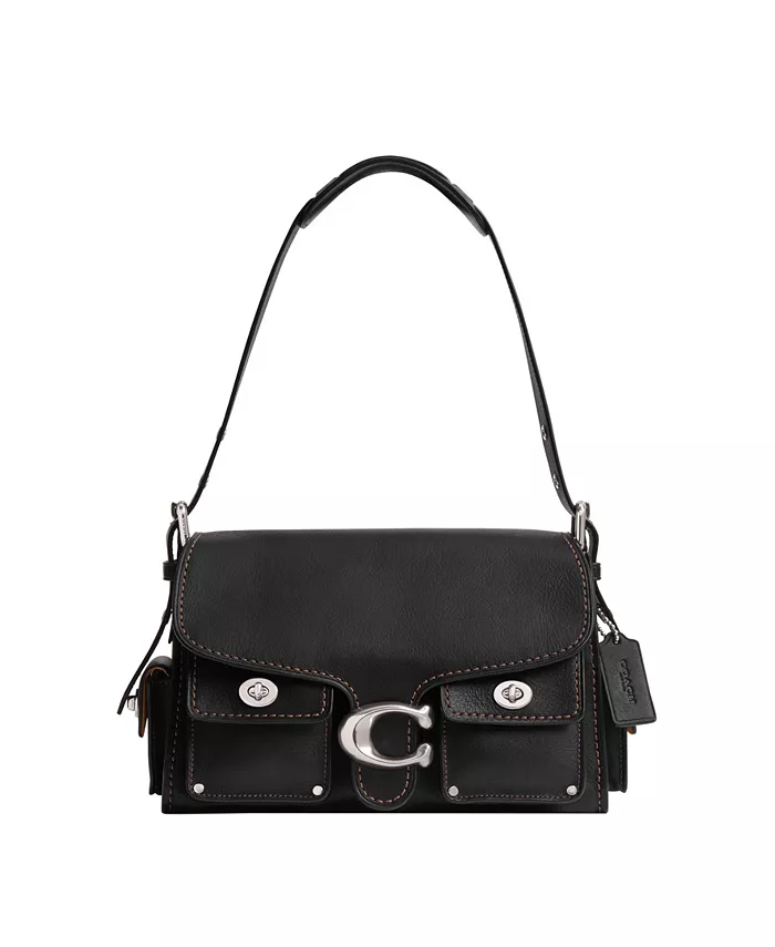 

Грузовая кожаная сумка через плечо Soft Western Tabby с поворотным замком COACH, мультиколор