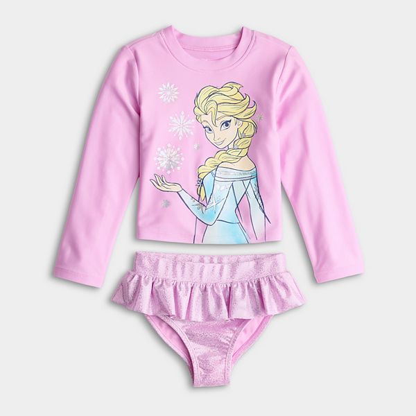

Детский купальный комплект из 2 предметов и адаптивная футболка rash guard disney's elsa jumping beans Disney/Jumping Beans