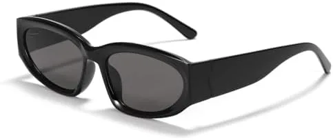 

Модные овальные солнцезащитные очки для женщин 2027 года, маленькие коричневые, сексуальные солнцезащитные очки в винтажном панк-стиле MTZJH, Black Black