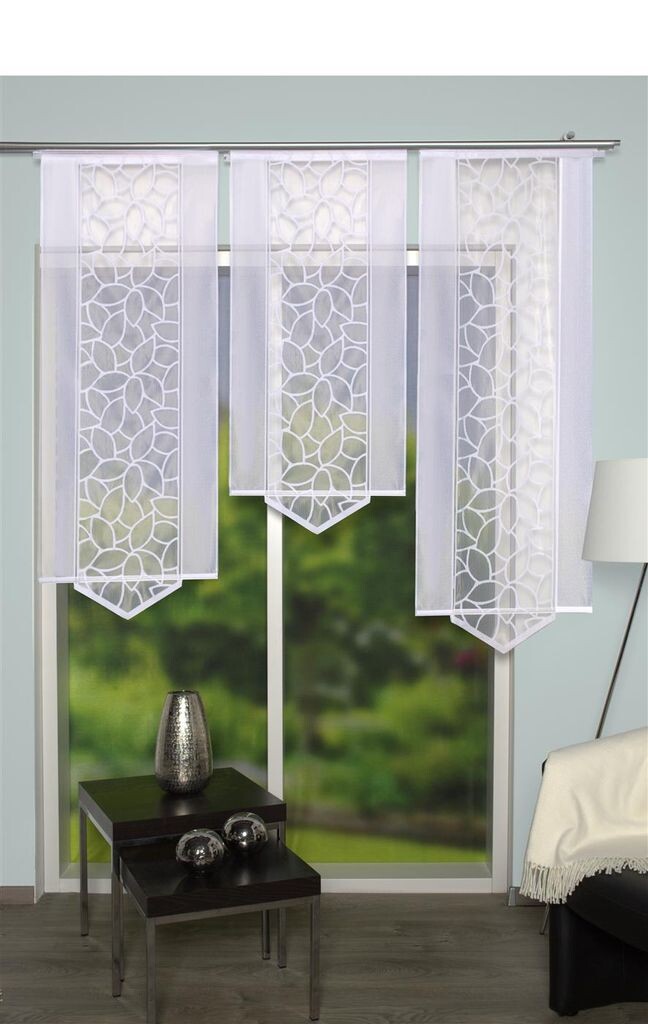 

Home Living Ideas Раздвижные шторы Жаккардовые листья 145 x 57 см Белый HOME WOHNIDEE