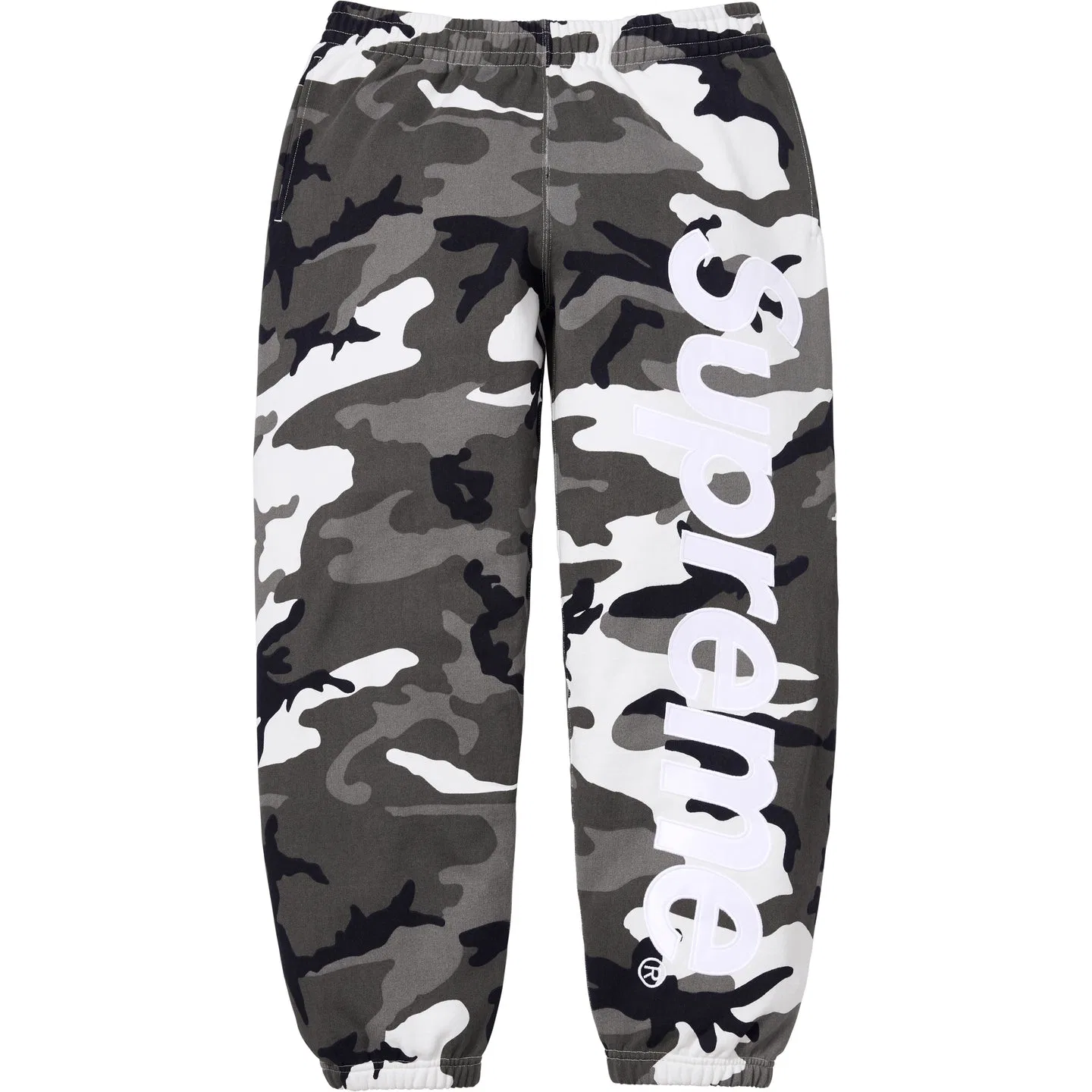 Вязаные спортивные штаны Supreme с аппликацией из атласа, камуфляж
