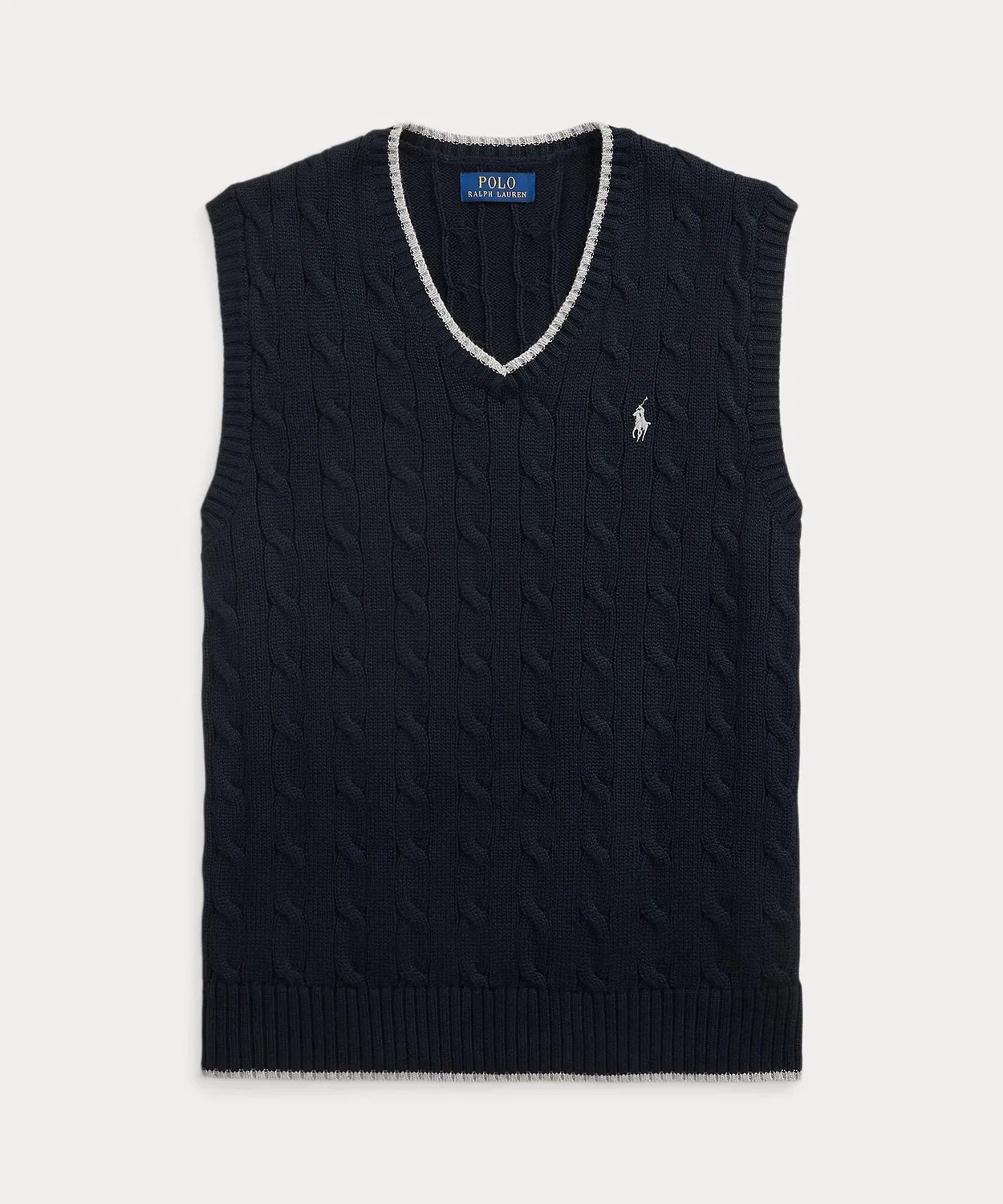 Свитер-жилет из хлопка с кабельным узором Polo Ralph Lauren, мультиколор — фото 2