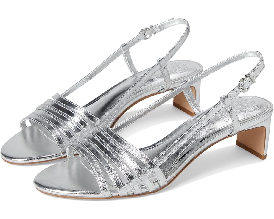 Туфли Vince Camuto Layton Strappy Kitten Heel Sandals, цвет Lux Silver