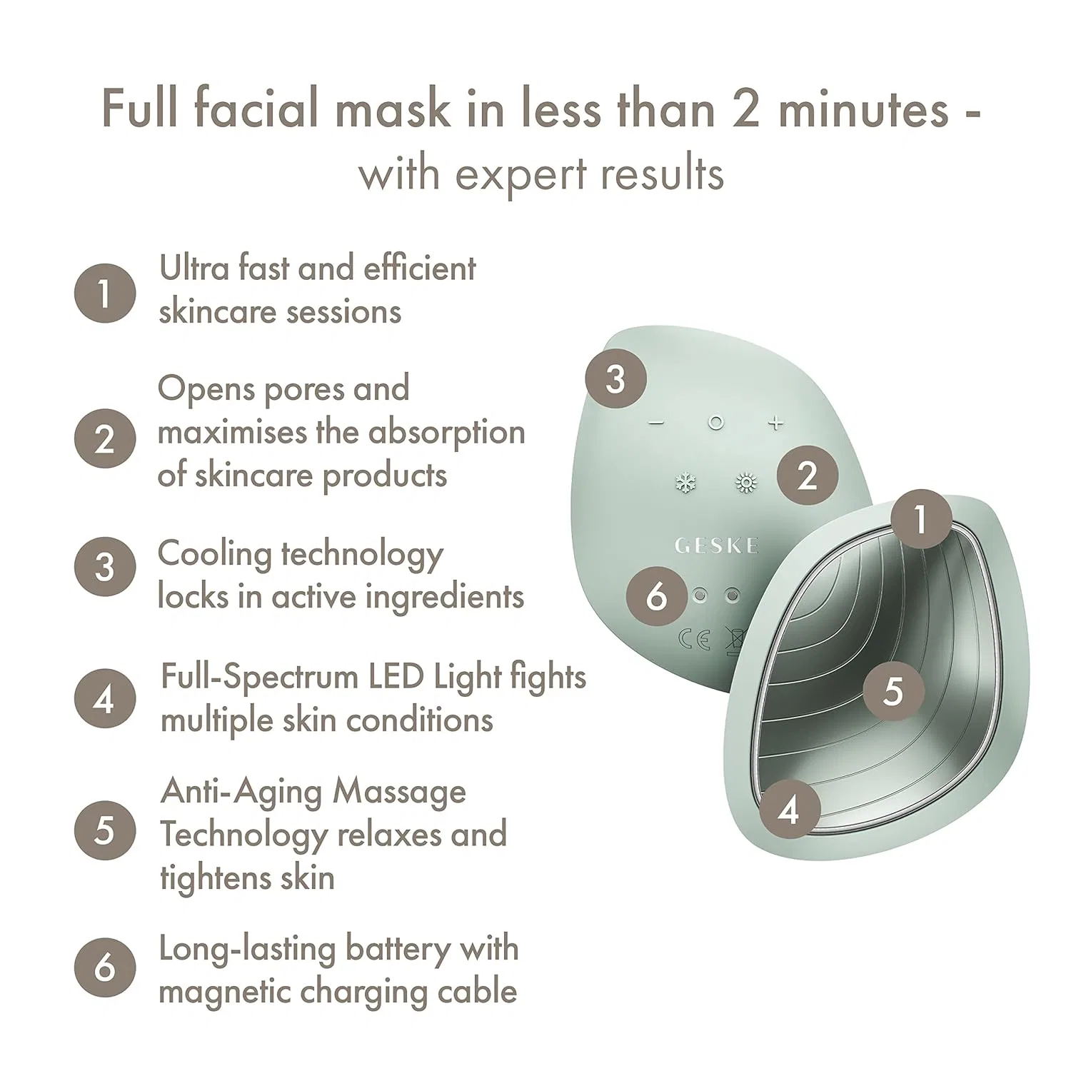 Маска для лица Geske — LED- «SmartAppGuided Sonic Warm & Cool Mask 9 in » от , Green Cosmetics Bundle — фото 4