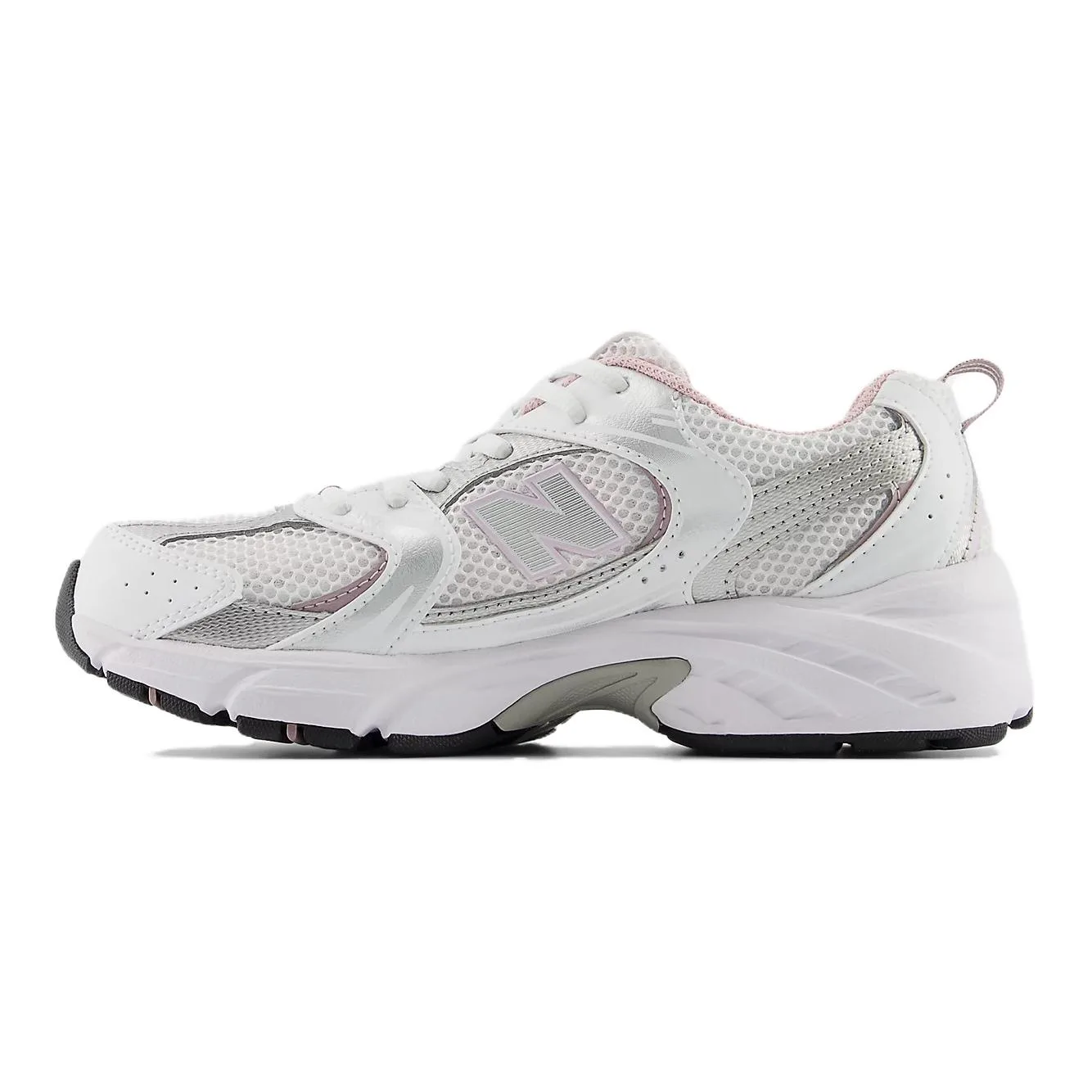 New Balance Детские кроссовки для бега NB 530 с низким верхом, устойчивые к истиранию, бело-розовые, унисекс — фото 4